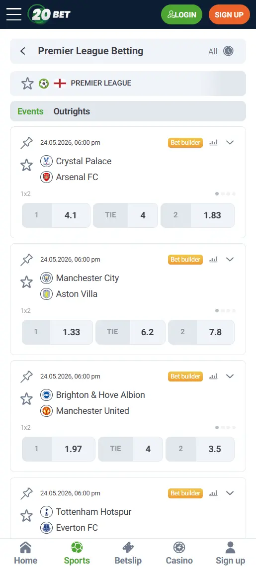 20Bet screenshot 1