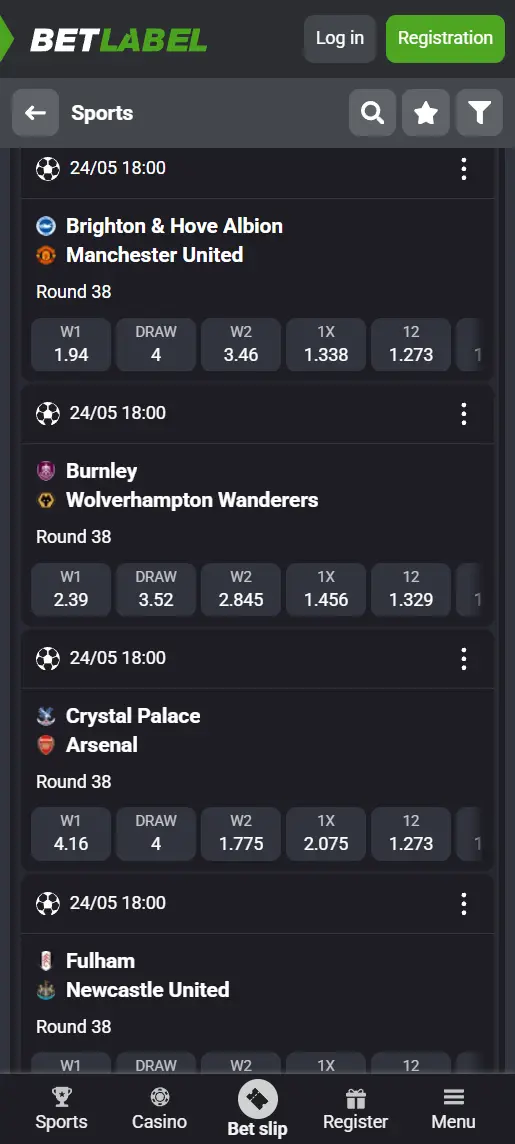 Betlabel screenshot 1