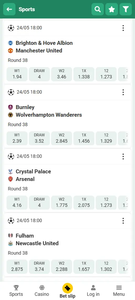 Betwinner screenshot 1